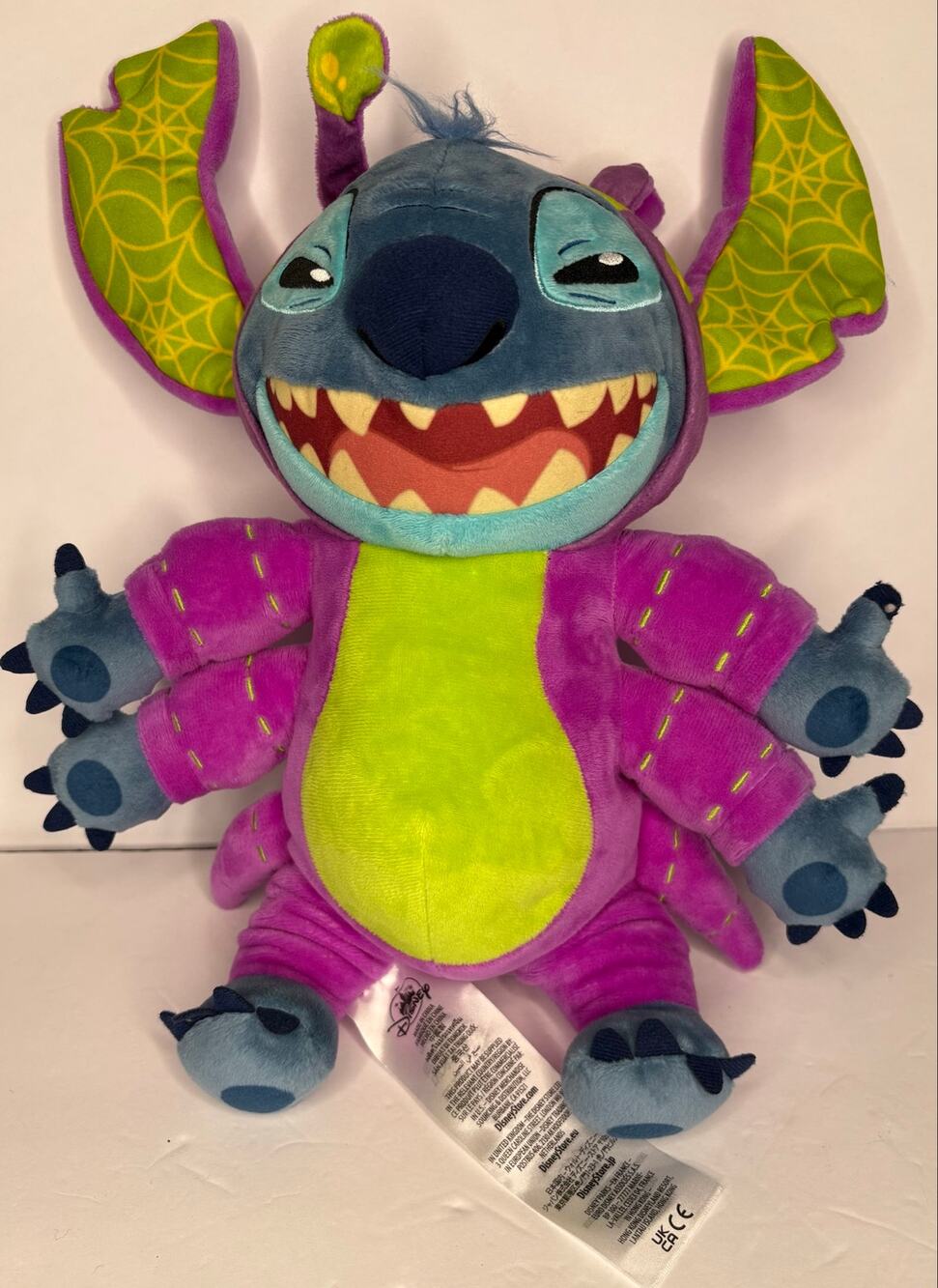 Disney Parks 2024 Halloween Stitch 15" Plush Doll Purple Green Spider Arms